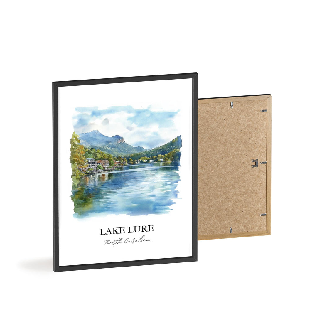 Lake Lure Wall Art, Rutherford County NC Print, North Carolina Artwork, Lake Lure NC Gift, Travel Print, Travel Poster, Housewarming Gift