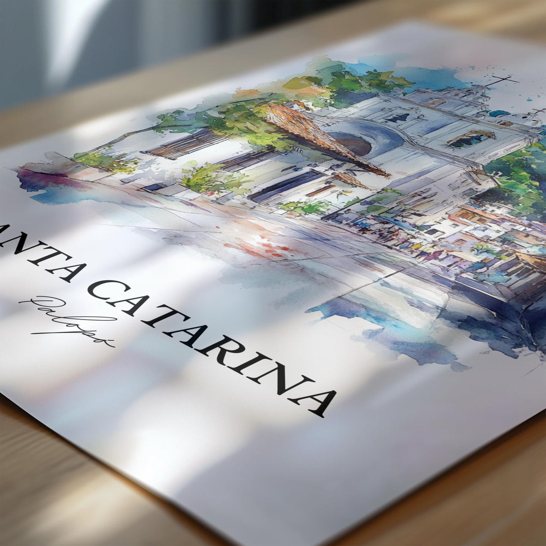 Santa Catarina Palopó Art, Guatemala Print, Guatemala Watercolor Art, Lake Atitlán Gift, Travel Print, Travel Poster, Housewarming Gift