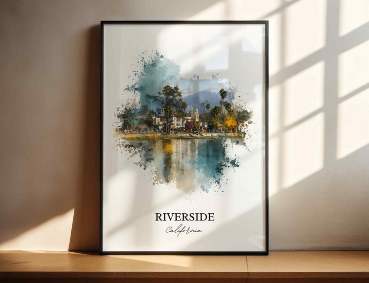 Riverside, California Wall Art, Riverside Print, Riverside Watercolor Art, Riverside California Gift, Travel Print, Travel Poster, Housewarming Gift