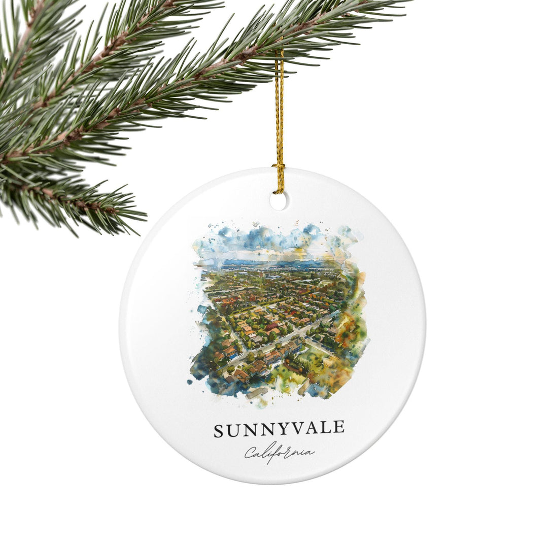 Sunnyvale Ornament: Unique Sunnyvale California Souvenir, Sunnyvale Xmas Decor, and Authentic Santa Clara Valley Gift