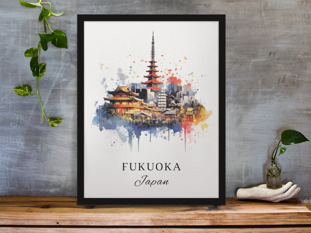 Fukuoka Japan wall art - Japan, Fukuoka poster, Fukuoka Wedding gift, Fukuoka Birthday present, Kyushu Island gift, Personalised Gift