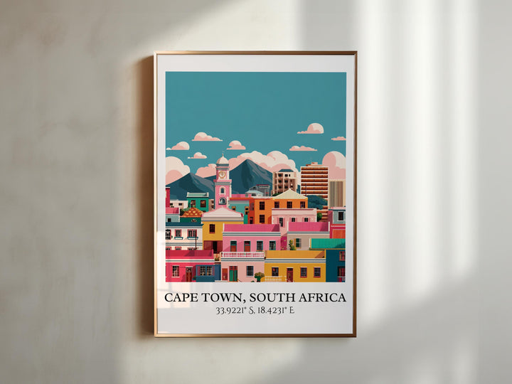 Cape Town Art, Cape Town Retro Travel Art, Cape Town Home Decor, Cape Town Gift, South Africa Travel Art, Travel Prints, Housewarming Gift