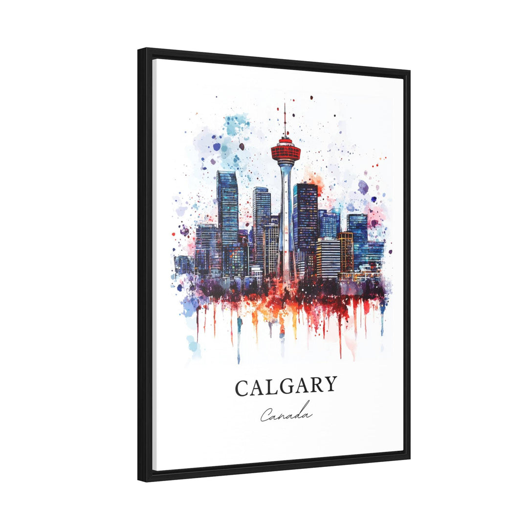 Calgary Wall Art, Calgary Print, Calgary Watercolor Art, Calgary Skyline Gift, Travel Print, Travel Poster, Housewarming Gift