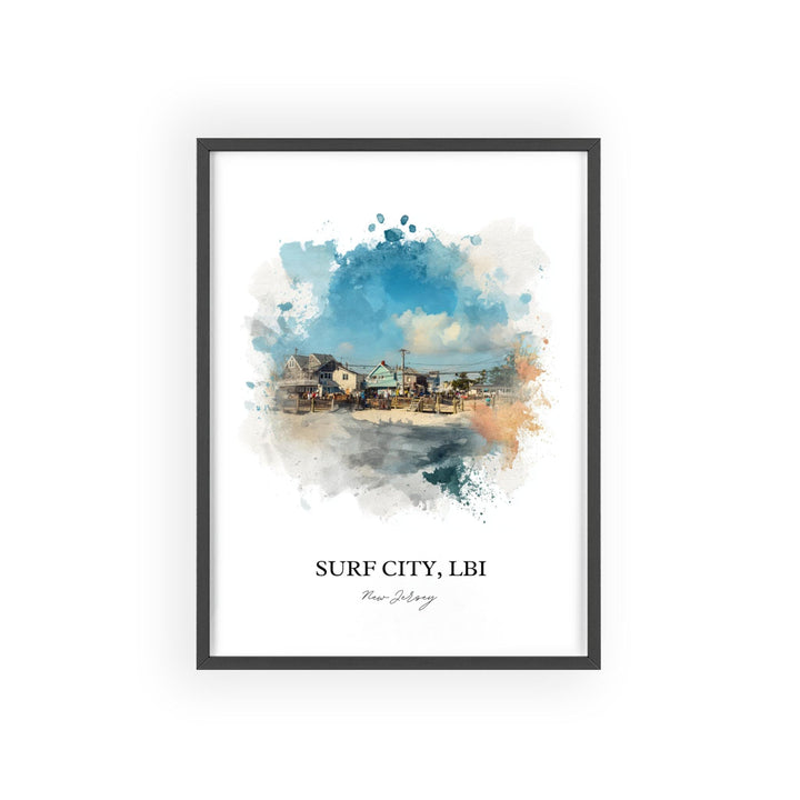 Surf City, NJ – Watercolor Art Print