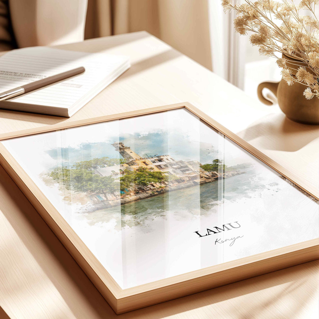 Lamu, Kenya – Watercolor Art Print