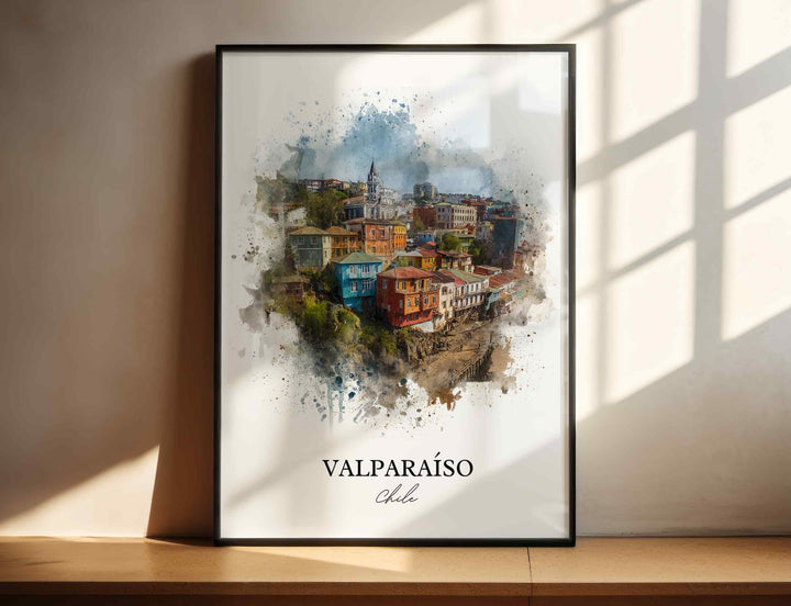 Valparaíso, Chile – Watercolor Art Print