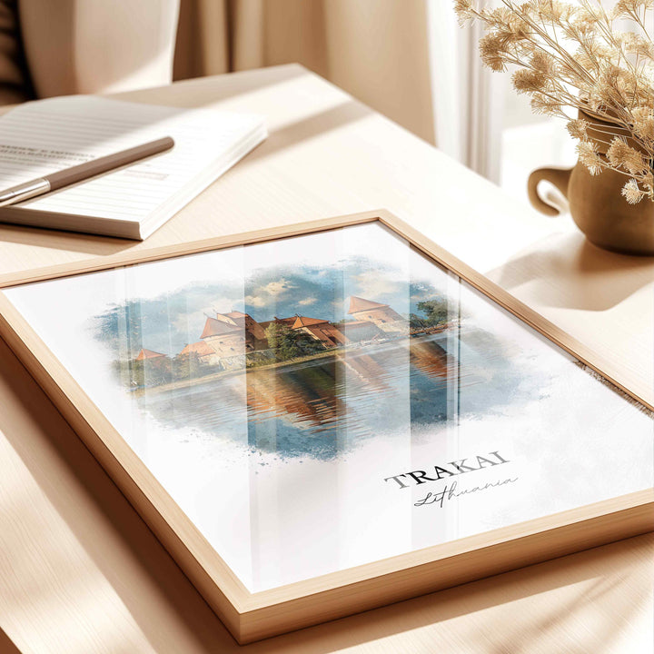Trakai, Lithuania – Watercolor Art Print