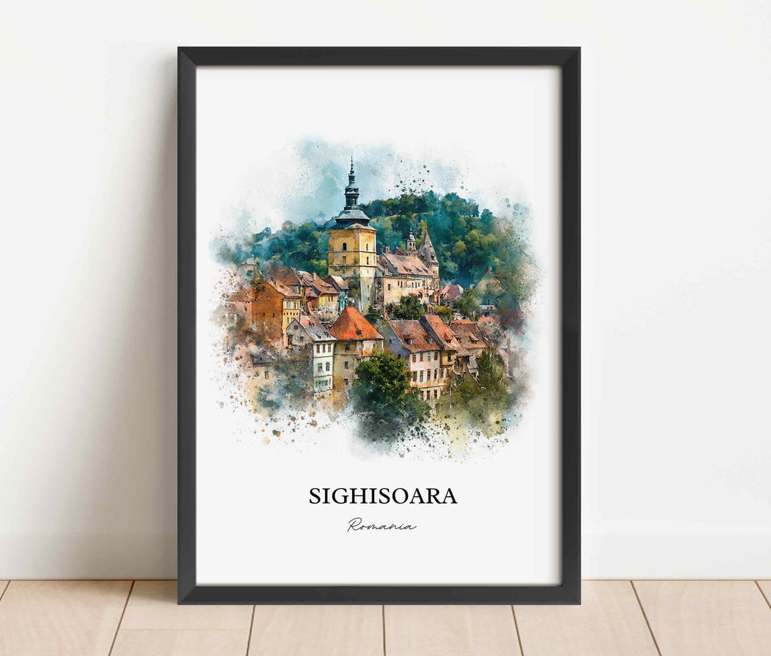Sighisoara, Romania – Watercolor Art Print