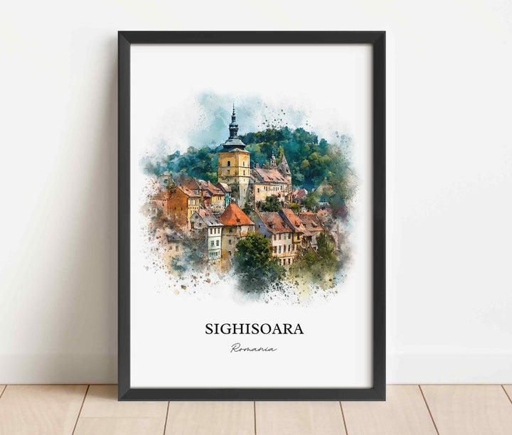 Sighisoara, Romania – Watercolor Art Print