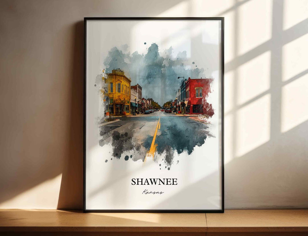 Shawnee, Kansas – Watercolor Art Print