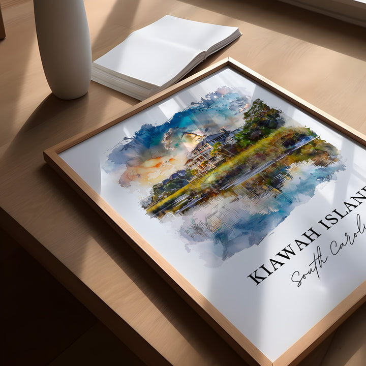 Kiawah Island Wall Art, Kiawah Island SC Print, Kiawah South Carolina Watercolor, Kiawah Island Gift, Travel Print, Housewarming Gift