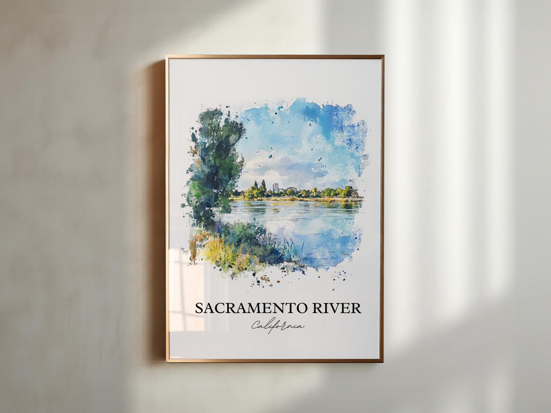 Sacramento River Wall Art, Sacramento Print, California Artwork, Sacramento River Gift, Travel Print, Travel Poster, Housewarming Gift