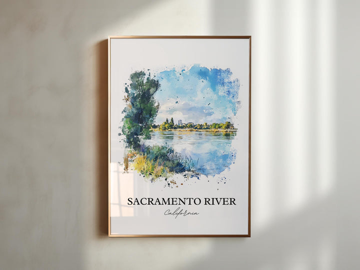Sacramento River Wall Art, Sacramento Print, California Artwork, Sacramento River Gift, Travel Print, Travel Poster, Housewarming Gift