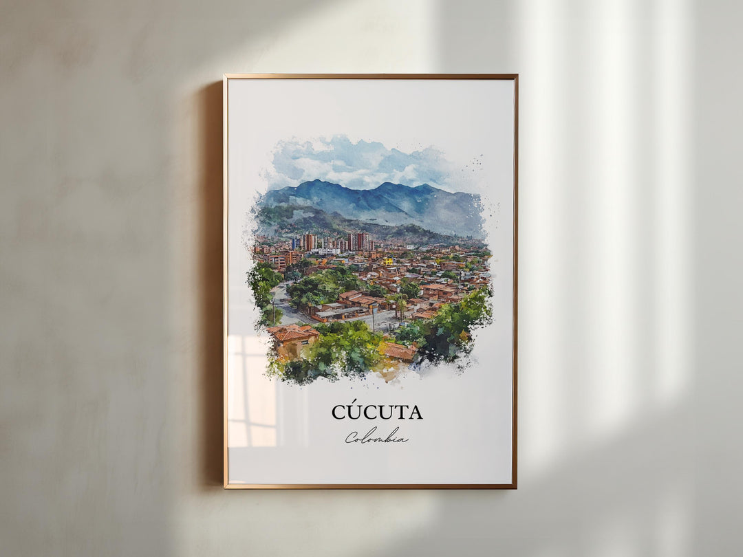 Cúcuta Colombia Wall Art, Cúcuta Print, Colombia Watercolor Art, Colombia Gift, Travel Print, Travel Poster, Housewarming Gift