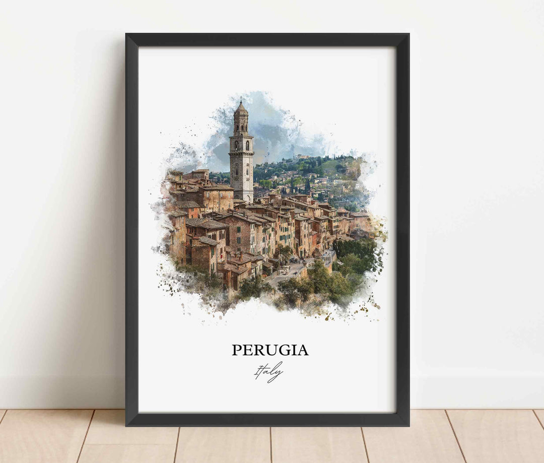 Perugia, Italy – Watercolor Art Print