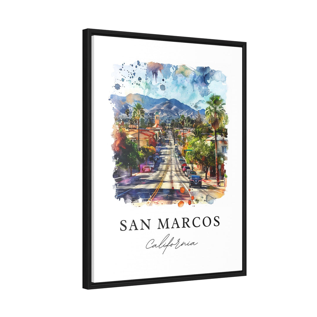 San Marcos California Wall Art, San Marcos Print, San Marcos Watercolor Art, San Marcos Gift,