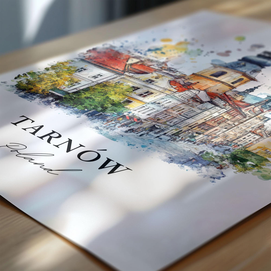 Tarnow Wall Art, Tarnow Poland Print, Tarnow Watercolor Art, Tarnow Poland Gift, Travel Print, Travel Poster, Housewarming Gift