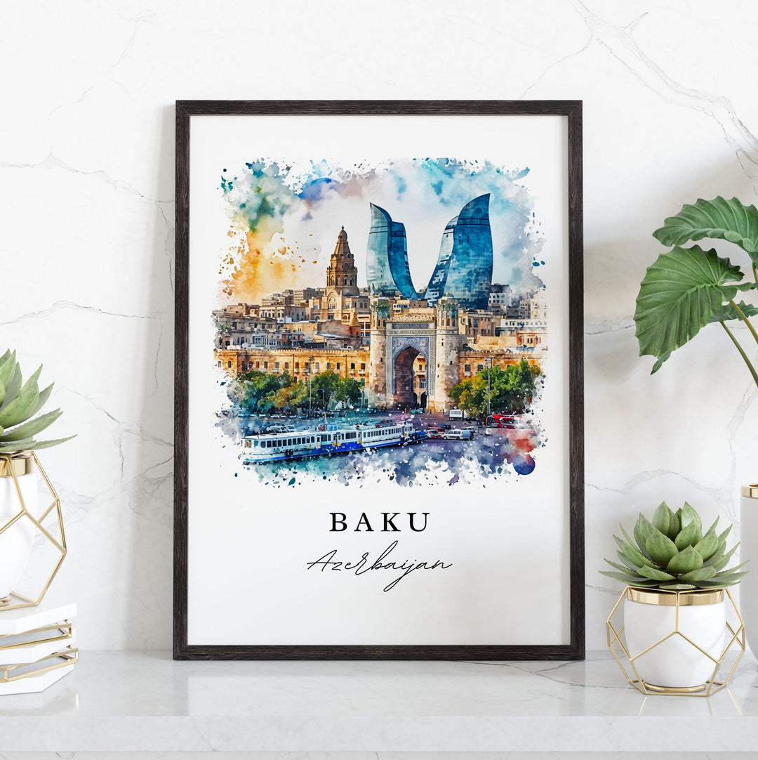 Baku Wall Art - Azerbaijan Print