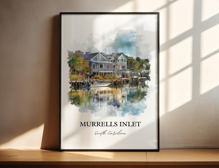 Murrells Inlet SC Wall Art, Georgetown County Print, SC Watercolor Art, Murrells Inlet Gift, Travel Print, Travel Poster, Housewarming Gift