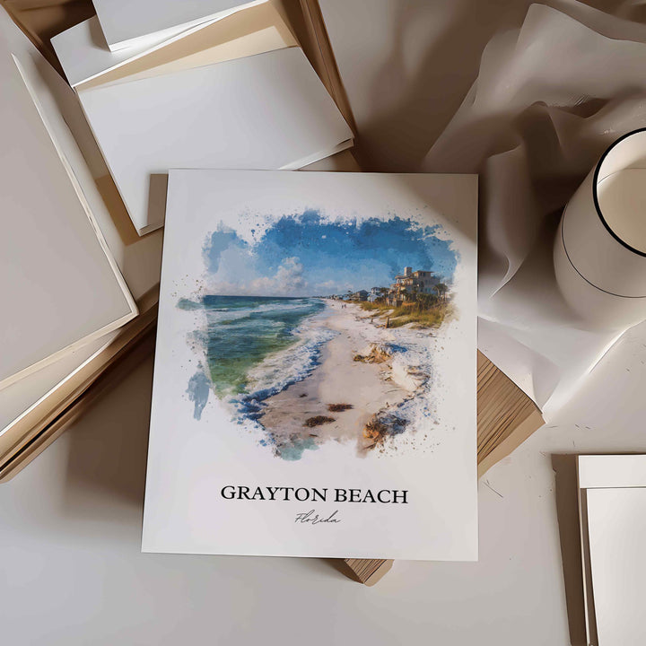 Grayton Beach, Florida – Watercolor Art Print