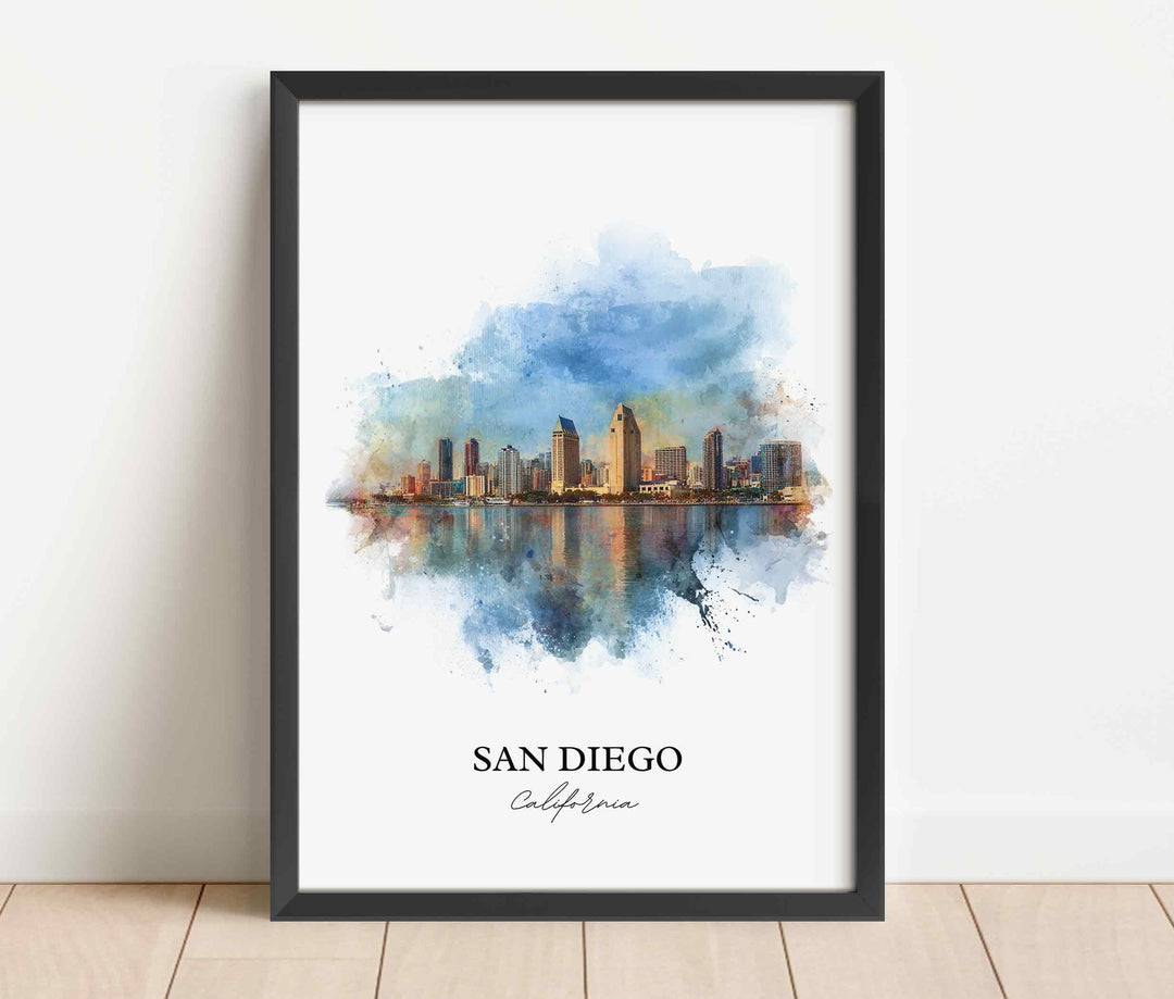San Diego, California – Watercolor Art Print