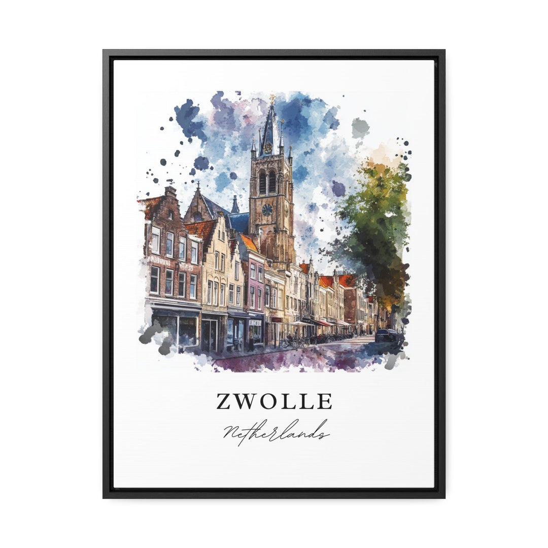 Zwolle Wall Art, Zwolle Netherlands Print, Zwolle Watercolor Art, Overijssel Province Gift, Travel Poster, Housewarming Gift