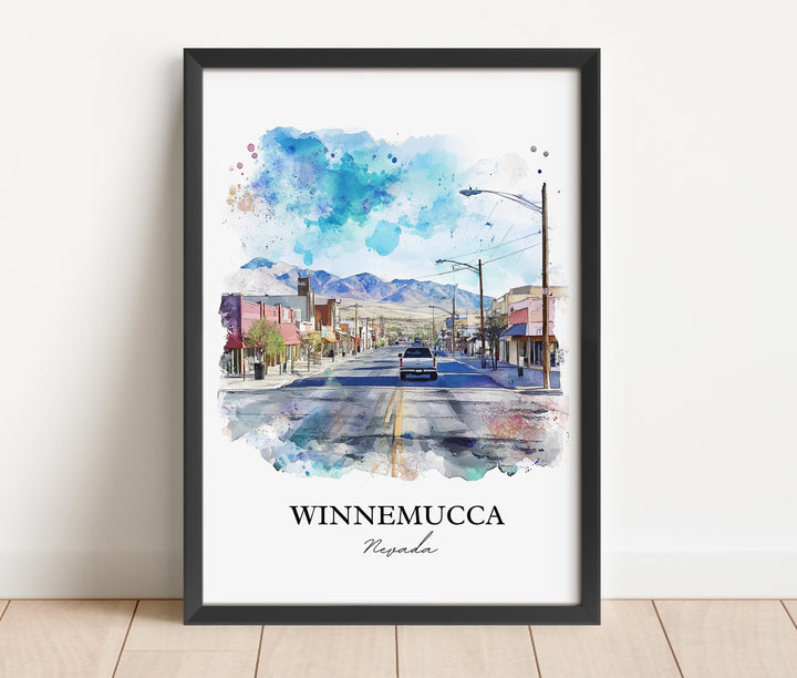 Winnemucca NV Wall Art, Humboldt County NV Print, Nevada Watercolor Art, Winnemucca Gift, Travel Print, Travel Poster, Housewarming Gift