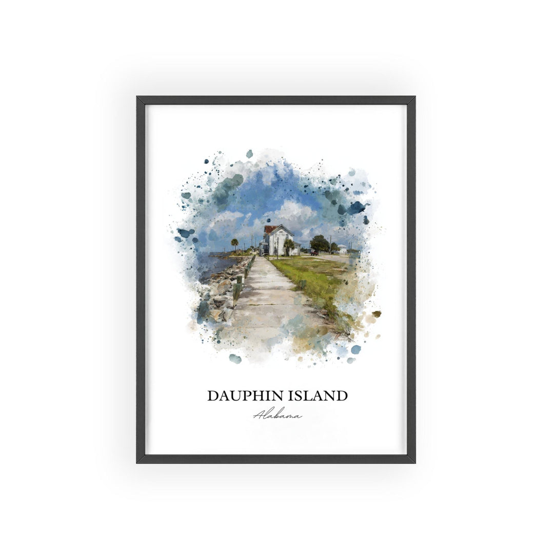 Dauphin Island, Alabama – Watercolor Art Print