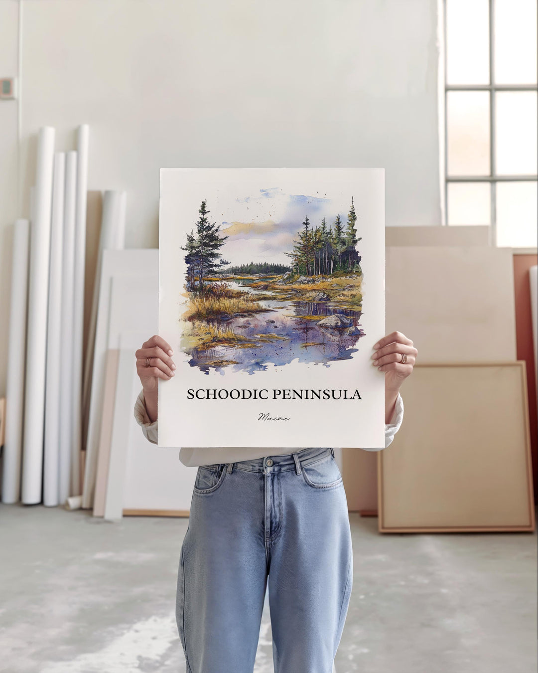 Schoodic Peninsula Art, Down East ME Print, Maine Watercolor Art, Schoodic Peninsula Gift, Travel Print, Travel Poster, Housewarming Gift
