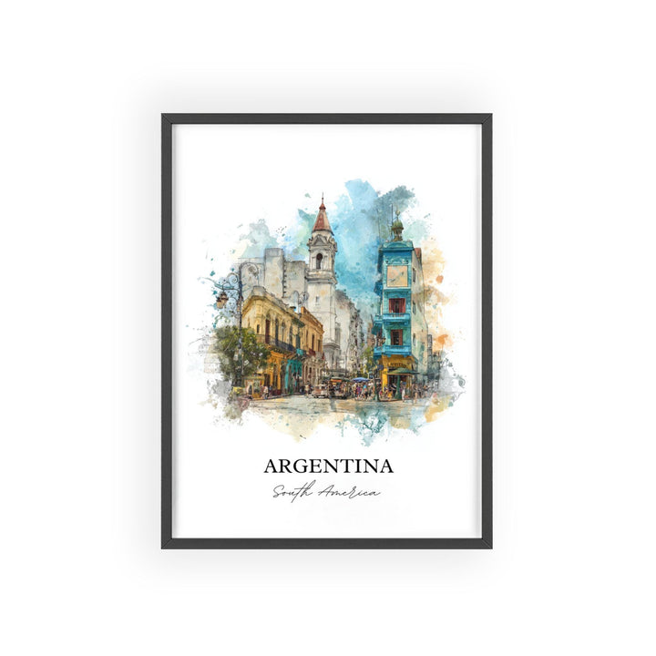 Argentina Wall Art, Argentina Print, Argentina Watercolor Art, Argentina Gift, Travel Print, Travel Poster, Housewarming Gift