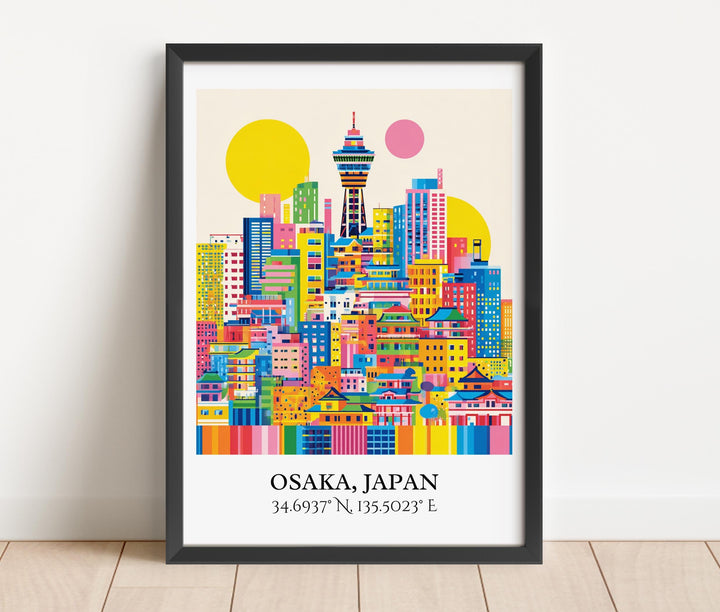 Osaka Japan Art, Osaka Retro Travel Art, Osaka Home Decor, Osaka Japan Gift, Japan Travel Art, Travel Prints, Housewarming Gift