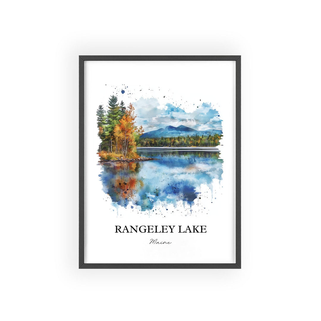 Rangeley Lake Wall Art, Franklin County Print, Maine Watercolor Art, Rangeley Lake Gift, Travel Print, Travel Poster, Housewarming Gift