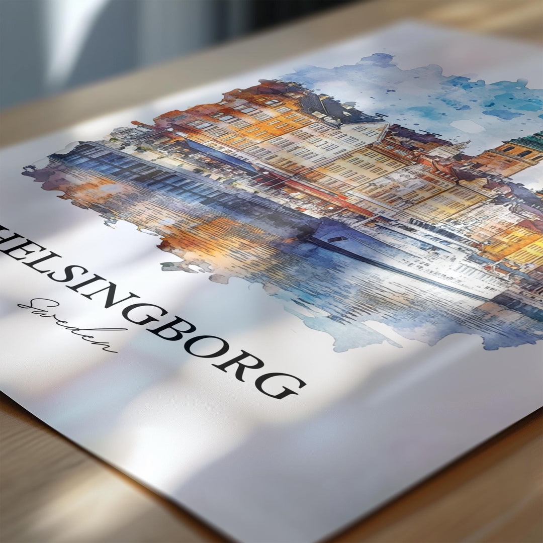 Helsinborg, Sweden – Watercolor Art Print