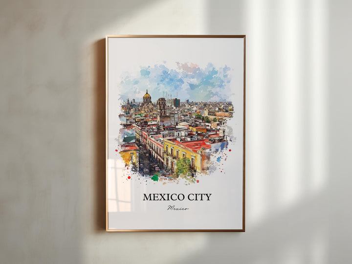 Mexico City Wall Art, Mexico Print, CDMX Watercolor Art, Mexico City Gift, Travel Print, Travel Poster, Housewarming Gift