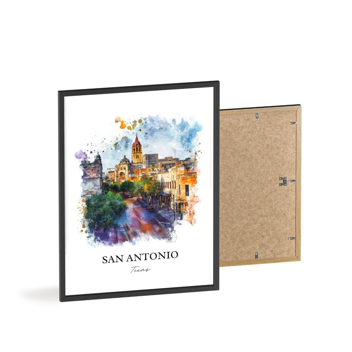 San Antonio Wall Art, San Antonio TX Print, San Antonio Watercolor Art, San Antonio Gift, Travel Print, Travel Poster, Housewarming Gift