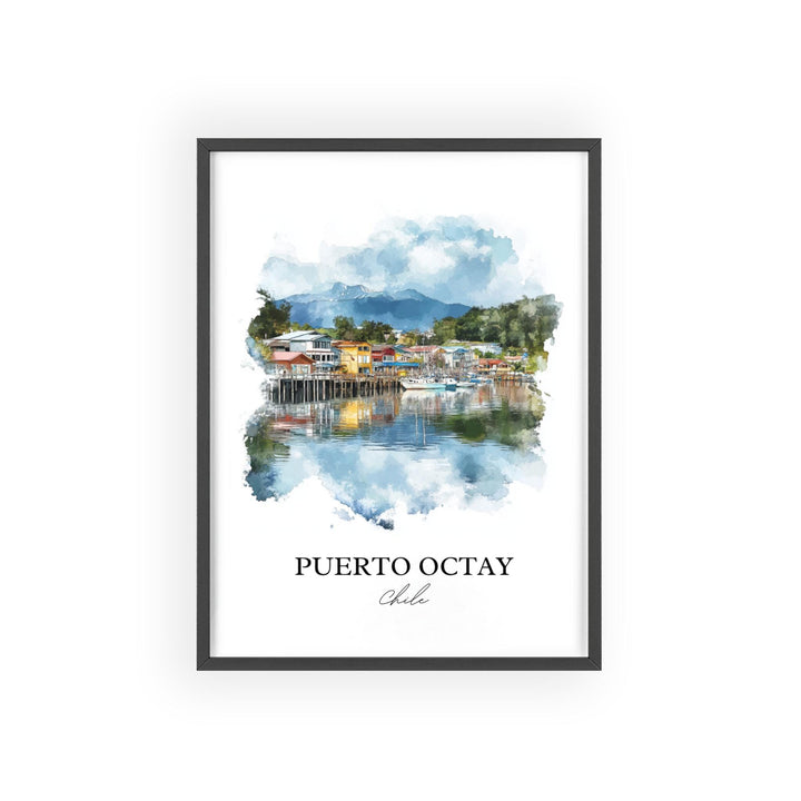 Puerto Octay Wall Art, Llanquihue Lake Print, Chile Watercolor Art, Puerto Octay Gift, Travel Print, Travel Poster, Housewarming Gift