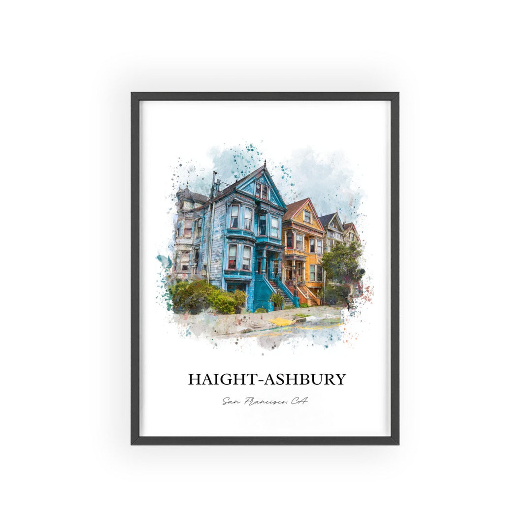 Haight-Ashbury, California – Watercolor Art Print