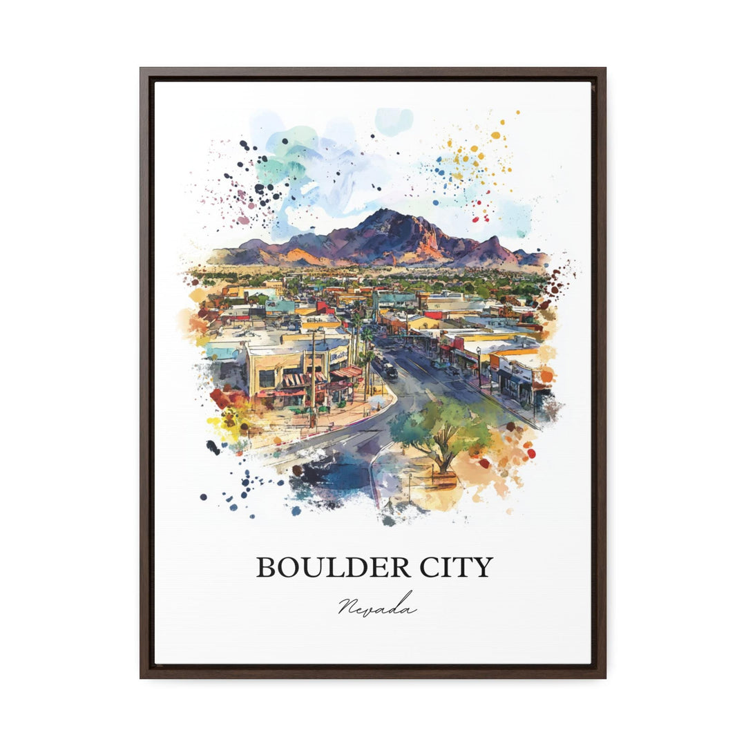 Boulder City NV Wall Art, Boulder City Nevada Print, Nevada Watercolor, Boulder City Gift, Travel Print, Travel Poster, Housewarming Gift