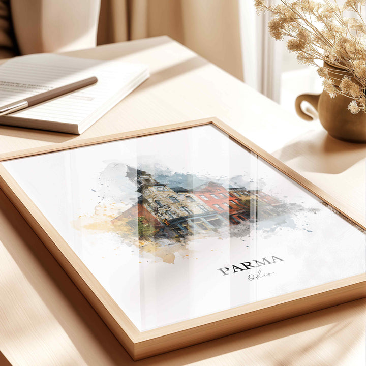 Parma, Ohio – Watercolor Art Print