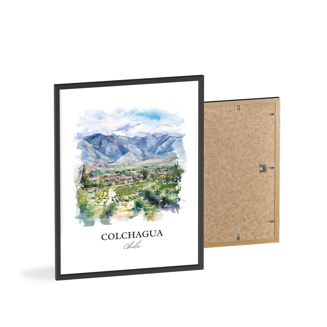 Colchagua Wall Art, Colchagua Print, Chile Watercolor Art, Colchagua Chile Gift, Travel Print, Travel Poster, Housewarming Gift