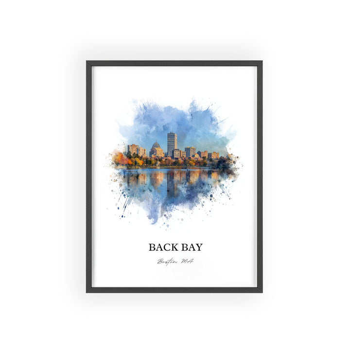 Back Bay, Massachusetts – Watercolor Art Print