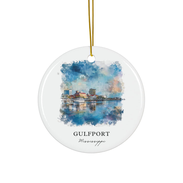 Gulfport MS Ornament: Unique Gulfport Souvenir, Gulfport Mississippi Xmas Decor, and Authentic Gulfport MS Christmas Gift