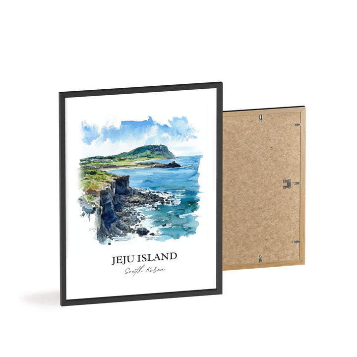 Jeju Island Wall Art, Jeju Island Print, South Korea Watercolor Art, Jeju Island Gift, Jeju Island Print, Travel Poster, Housewarming Gift