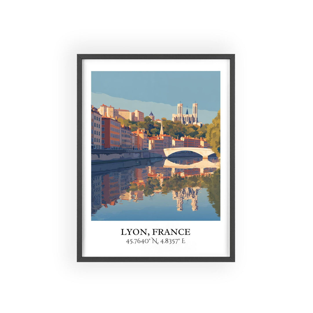 Lyon France Art, Lyon Retro Travel Art, Lyon France Home Decor, France Gift, France Travel Art, Travel Prints, Housewarming Gift