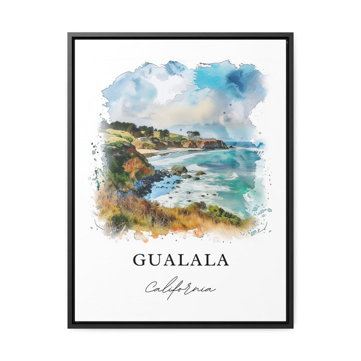 Gualala, California, USA – Watercolor Art Print