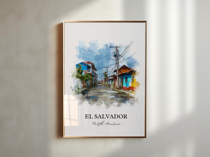 El Salvador, Central America – Watercolor Art Print