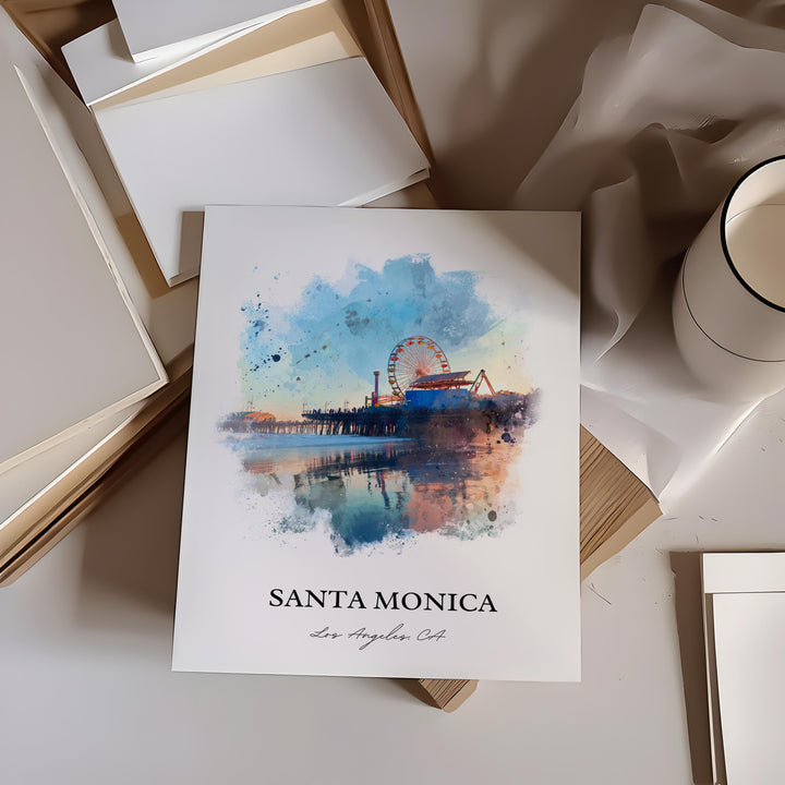 Santa Monica, California – Watercolor Art Print