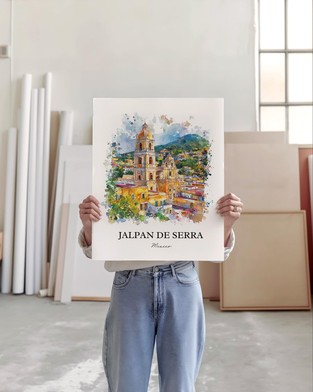 Jalpan de Serra Wall Art, Querétaro Print, Mexico Watercolor Art, Jalpan de Serra Gift, Travel Print, Travel Poster, Housewarming Gift