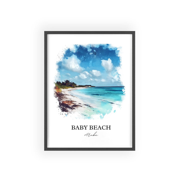 Baby Beach Aruba Art, San Nicolas Print, Aruba Watercolor Art, Baby Beach Gift, Travel Print, Travel Poster, Housewarming Gift
