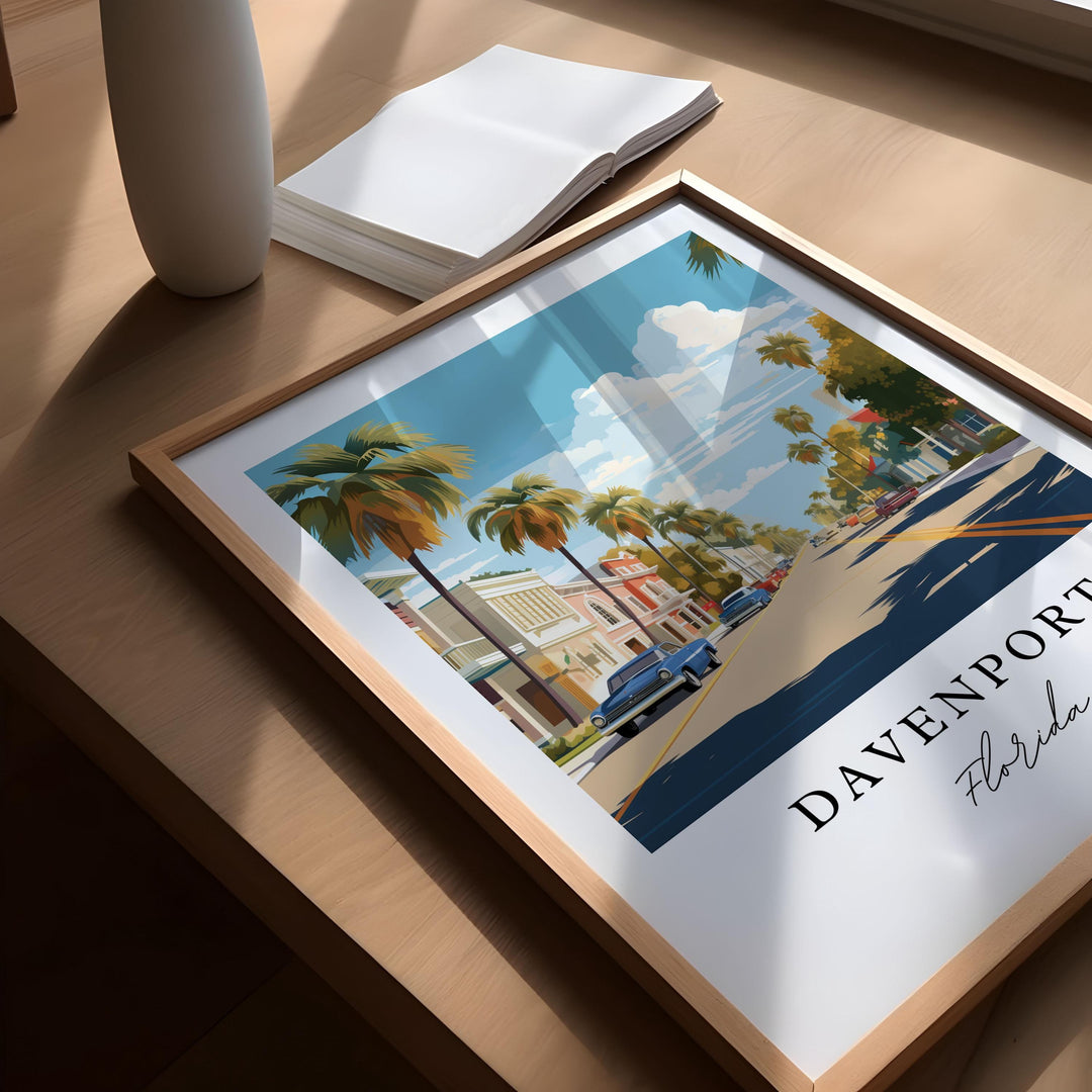 Davenport FL wall art - Florida, Davenport poster, Davenport Florida Wedding gift, Birthday present, Custom Text, Personalised Gift